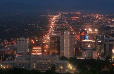 Salt Lake City at twilight