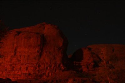 Moonlit night in Monument Valley