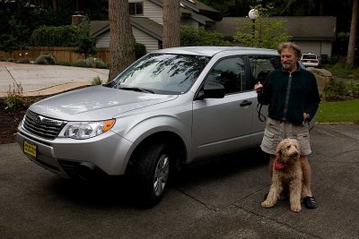 Our friend (and best man at our wedding) Pete Cleland with his best friend Sporty