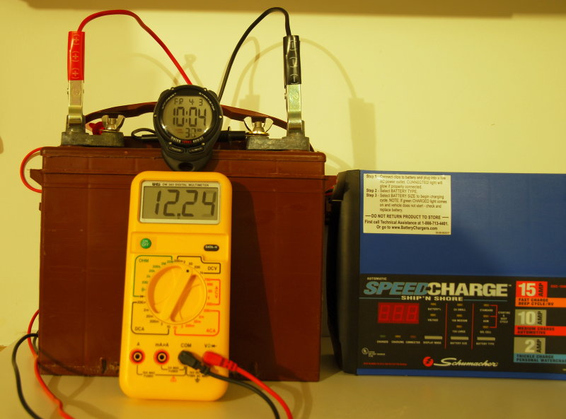 Resting voltage Fri 10:04 P.M. / 12.24 Volts
