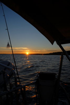 Sun Setting While Sailing
