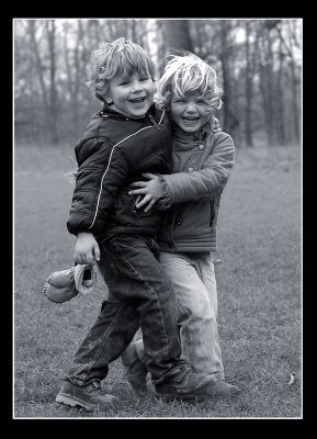 Kids in black & white
