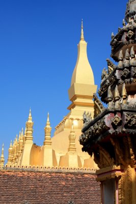 Pha That Luang as seen from Wat That Luang Tai