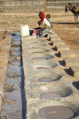 An NGO-built laundry place near the camp