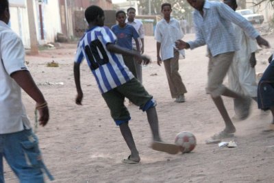 Dusty evening football