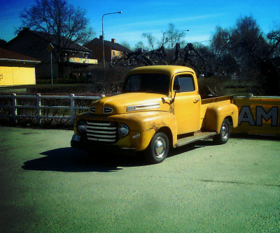 old yellow pickup truck