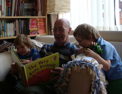 Grandad reading. Happy times.