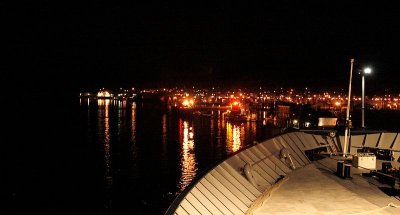 Petersburg Harbor at night