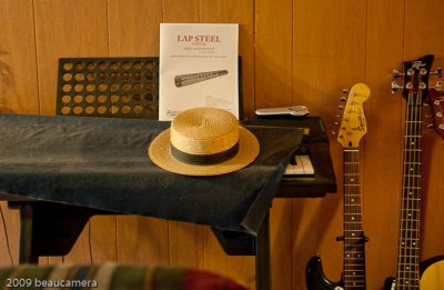 Lap Steel Guitar and a Straw Hat