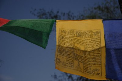 A closeup view of prayer flag