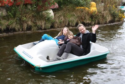 Three girls on a boat