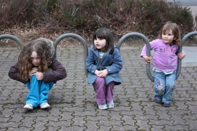 Three tired girls