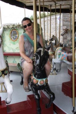 Sarah on carousel