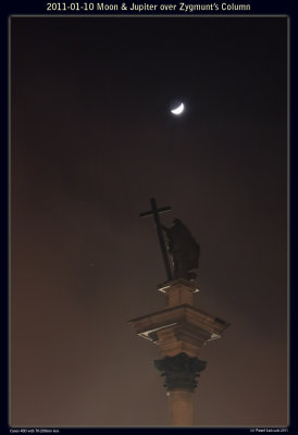2011-01-11 - Moon and Jupiter conjunction over Warsaw