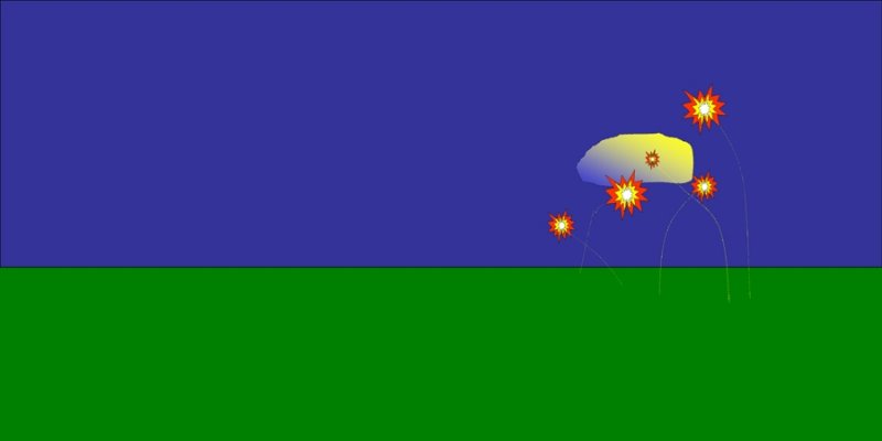 Fireworks  (36 x 18)