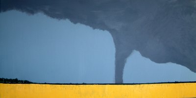 Kansas Tornado  (acrylics on canvas, 48 x 24)