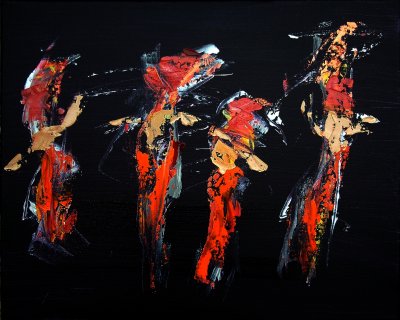 Four Dancers (20 x 16)