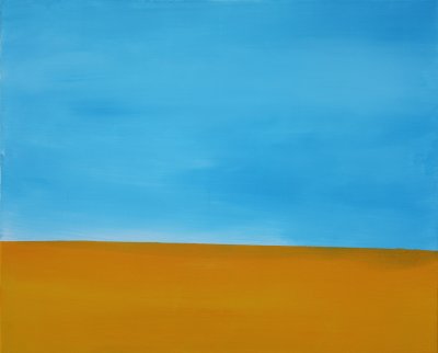 Cerulean and Cadmium (acrylics on canvas, 30 x 24)