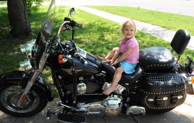Rebecca Rides a Harley
