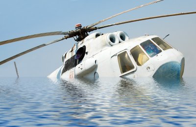 Sinking Mi-17 helicopter