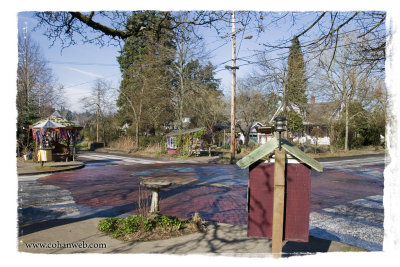 A typical intersection in SE Portland