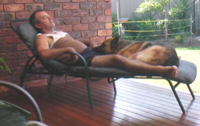 Dixie  & Tony relaxing