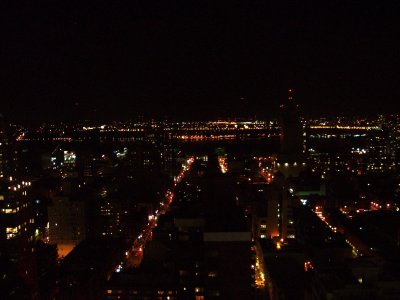 Vue de l'Hudson depuis l'hotel la nuit