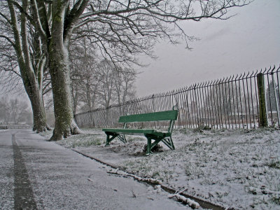 the wintery bench