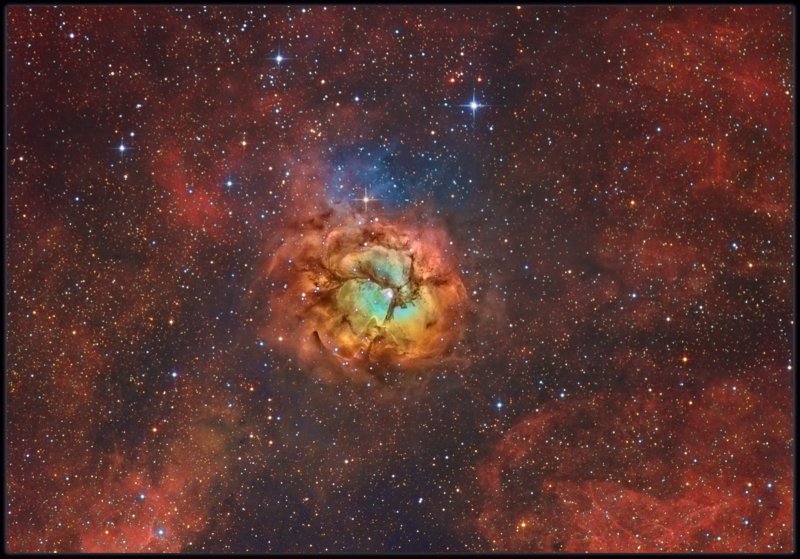 The Trifid nebula - Hubble color mapped