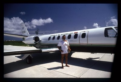 Seychelles President plane at Assumption island