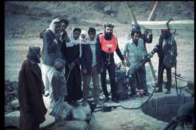 Diving in well with Bedouins support team 1975 next to Mt.Sinai