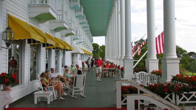 Front porch of The Grand Hotel, the longest in the world.