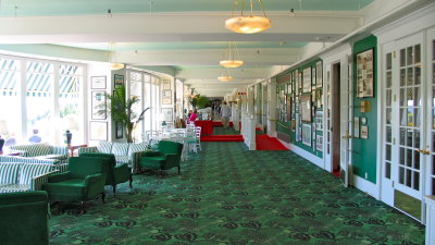 The Grand Hotel lobby. The Grand is the world's largest summer hotel