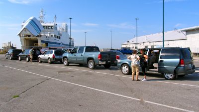 Boarding the ferry Windsor to Pelee Island