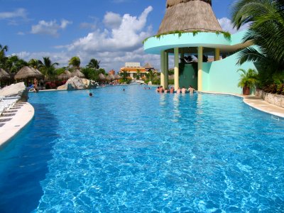 Clear blue water awaits
