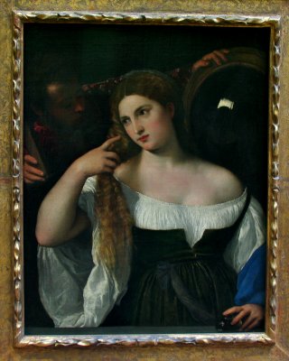 Artwork at the Louvre. The Louvre  houses 35,000 works of art