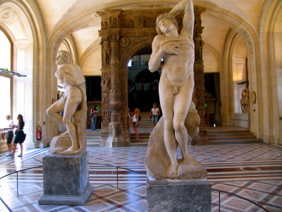 Sculptures in the Louvre.