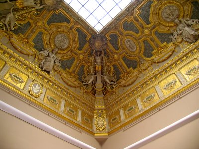 Ornate ceiling are everywhere in the Louvre