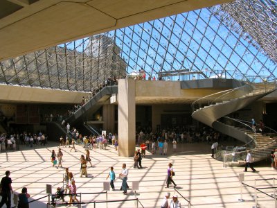 In the heart of the Louvre complex is the Louvre Pyramid, above the visitor's center.
