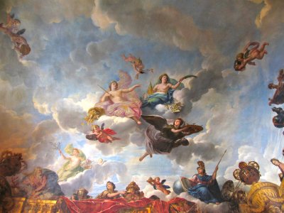 Ceiling artwork is elaborate and everywhere, no space is blank