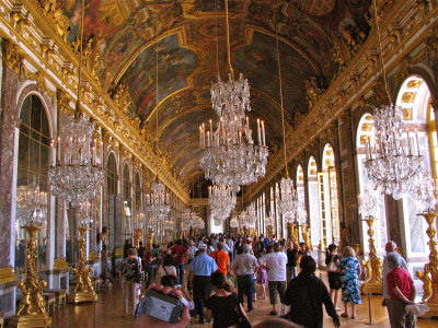 Overlooking the Versailles park, the Hall of Mirrors is the biggest room in the Palace of Versailles.
