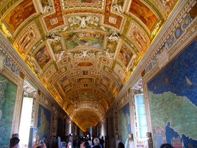 Artwork on ceiling inside the Vatican