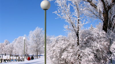 The round lights were installed when Wascana was formally established 1n 1962
