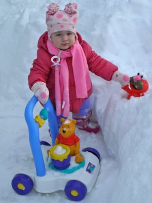 Natalie dressed up warm on a cold winter's day