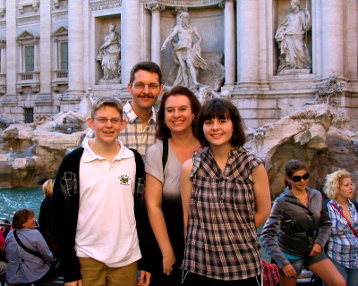 Our Dallas friends in front of the Trevi fountain, one of the most famous fountains in the world