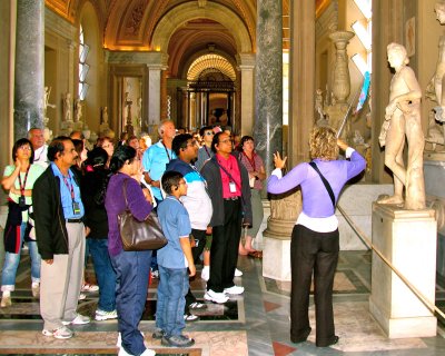 Our American guide inside the vatican