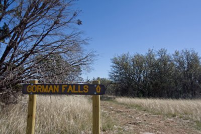 Gorman Falls sign