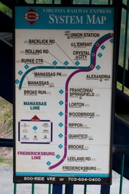 Virginia Railway Express system map