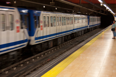 passing subway in Madrid