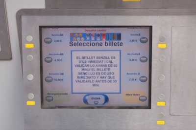 Valencia metro ticket machine